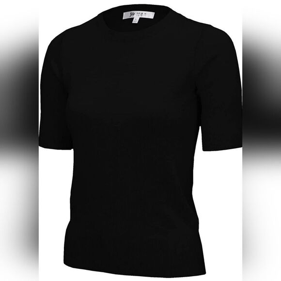 🔸️Black Lightweight Retro Style Short Sleeve Sweater XLarge - Picture 1 of 10